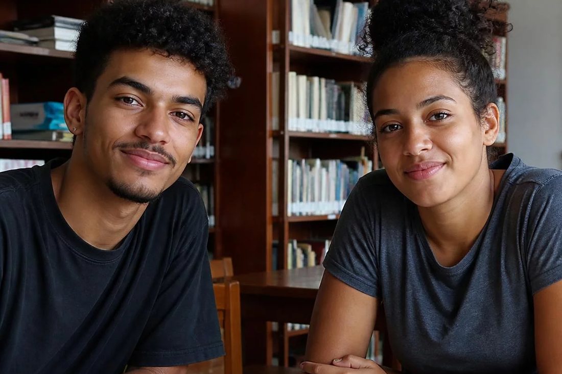 Pessoas sentadas em roda, com folhas de anotação espalhadas pelo tampo da mesa